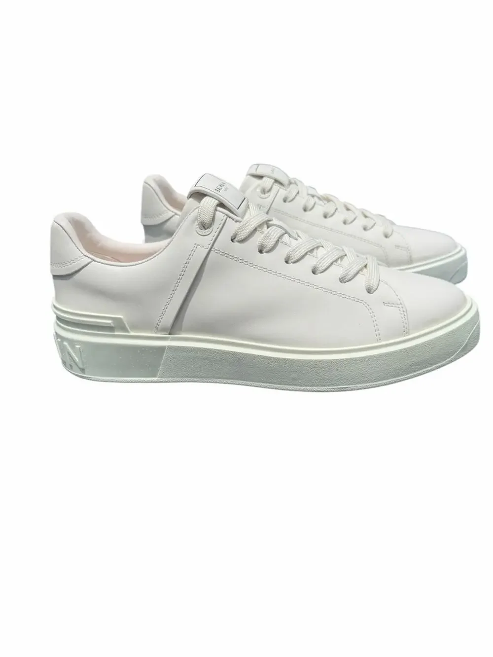 Balmain Paris B-Court White Leather Platform Sneakers EU 40 US 10 NIB